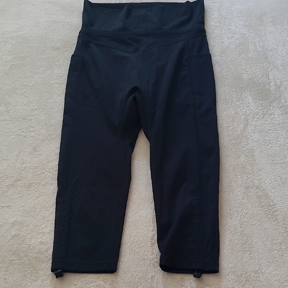 Free People Free Movement Black Cropped Leggings M High Waist Stretch Pants Yoga - Picture 1 of 16